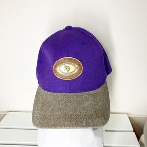 Minnesota Vikings NFL  Metal Stud Hat with leather Strap Back Adjustable EUC
